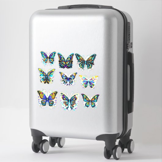 Sticker Feuillet à collants pour papillon psychédélique (Sur valise)