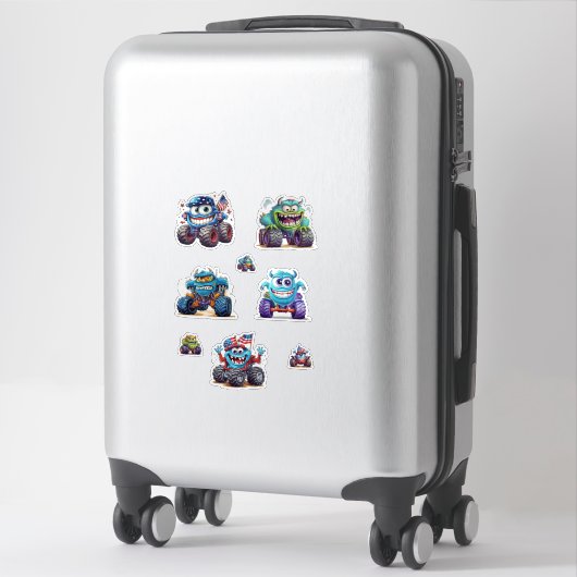 Sticker Feuillet d'autocollant Monster Truck pour le plais (Sur valise)