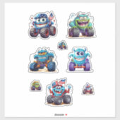 Sticker Feuillet d'autocollant Monster Truck pour le plais (Feuille)