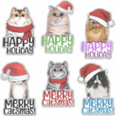 Sticker Feuillet d'autocollants de Noël Joyeux Catsmas (Devant)