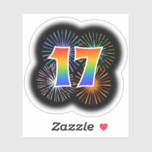 Sticker Feux d'artifice d'amusement + Motif "17"