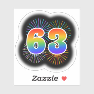 Sticker Feux d'artifice d'amusement + Motif "63"