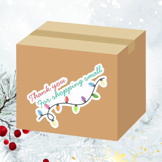 Sticker Feux de Noël Merci pour acheter petits