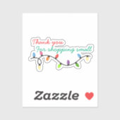 Sticker Feux de Noël Merci pour acheter petits (Feuille)