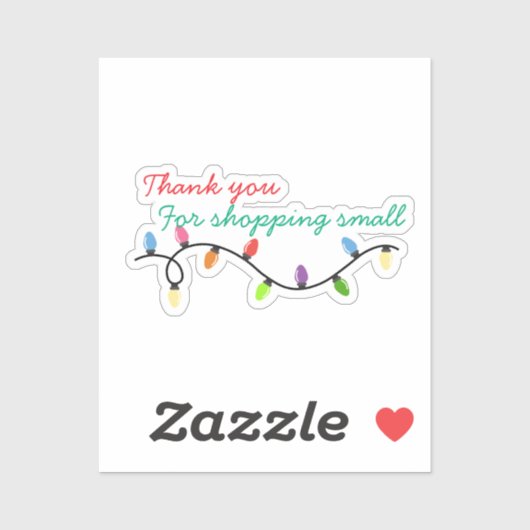 Sticker Feux de Noël Merci pour acheter petits (Feuille)