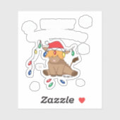 Sticker Feux de Noël vache de haute-terre laide chagrin ch (Feuille)