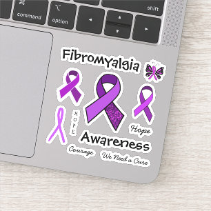Sticker Fibromyalgie Rubans de sensibilisation à la violet