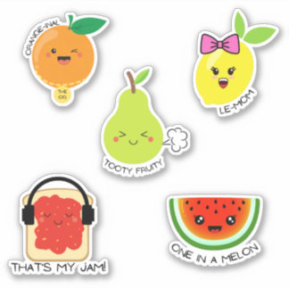 Sticker Fiche autocollante de la tourte de fruits amusante