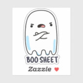 Sticker Fiche De Livres Drôle Halloween Fantôme Pun (Feuille)