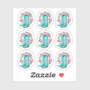 Sticker Fiche du planificateur Rose Country Cowgirl Boots 