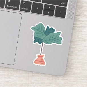 Sticker Fiddle Tree Leaf Plante d'intérieur Dessinée à la