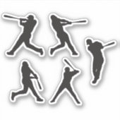 Sticker Fier Batteur de baseball Silhouette 5 en 1 (Devant)