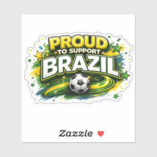 Sticker FIER DE SOUTENIR LE BRÉSIL Fan de foot   Brésilien