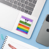 Sticker Fier d'être queer - fierté queer et genre (Ordinateur portable avec iPhone)