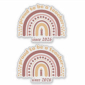 Sticker Fier d'être un professeur rétro marron orange (Devant)