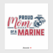 Sticker Fier maman d'une Marine (Feuille)