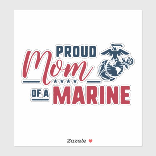 Sticker Fier maman d'une Marine (Feuille)