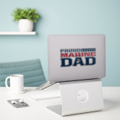 Sticker Fier Marine Papa (Ordinateur portable sur le bureau)