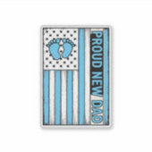 Sticker Fier Nouveau Papa Pieds de Bébé Drapeau Vector Des (Devant)