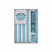 Sticker Fier Nouveau Papa Pieds de Bébé Drapeau Vector Des (Devant)