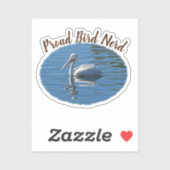 Sticker Fier Oiseau Nerd Côte Pélican Hobby Birder (Feuille)