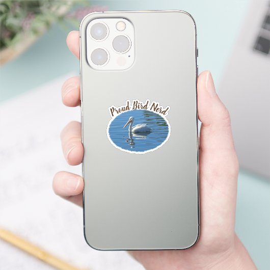 Sticker Fier Oiseau Nerd Côte Pélican Hobby Birder (Téléphone)
