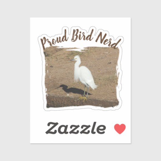 Sticker Fier Oiseau Nerd Élégant Aiguille blanche Hobby Bi (Feuille)