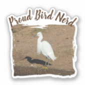 Sticker Fier Oiseau Nerd Élégant Aiguille blanche Hobby Bi (Recto)
