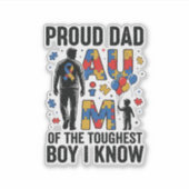 Sticker Fier papa Autisme Garçon le plus dur Design vector (Devant)