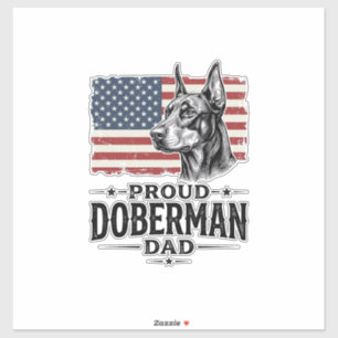 Sticker Fier papa Doberman Drapeau vintage vecteur de conc