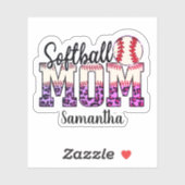 Sticker Fier Softball Maman Vie (Feuille)