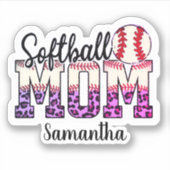 Sticker Fier Softball Maman Vie (Devant)
