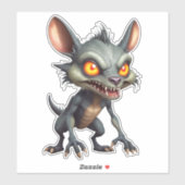 Sticker Fierce Chupacabra Art Spiky Fourrure Imaginaire Cr (Feuille)
