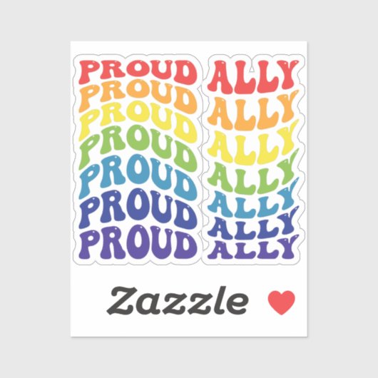 Sticker Fière Ally | LGBTQ | GAY PRIDE | Arc en ciel (Feuille)