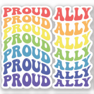 Sticker Fière Ally   LGBTQ   GAY PRIDE   Arc en ciel