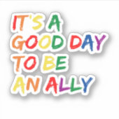 Sticker Fière Ally Pride Gay LGBT Mois Parade Cadeau (Devant)