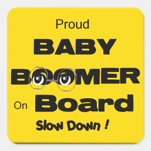 Sticker Fière Baby Boomer À Bord (Devant)