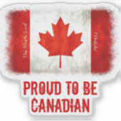 Sticker Fière d'être canadienne Drapeau de vinyle (Devant)