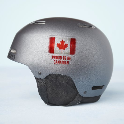 Sticker Fière d'être canadienne Drapeau de vinyle (Côté casque)