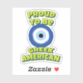 Sticker Fière D'Être Grecs-Américain Mal Eye (Feuille)