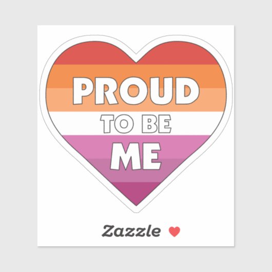 Sticker Fière d'être moi LGBTQ+ Fierté lesbienne Coeur du (Feuille)