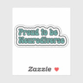Sticker Fière d'être neurodiversifiée Turquoise Neurodiver (Feuille)