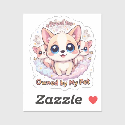 Sticker Fière d'être propriétaire de mon animal de compagn (Feuille)