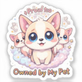 Sticker Fière d'être propriétaire de mon animal de compagn (Recto)