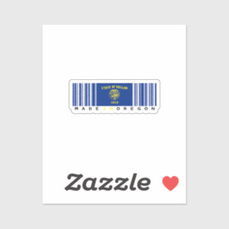 Sticker Fièrement fabriqué en Oregon moderne barcode drape