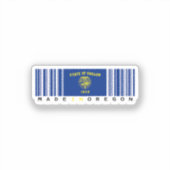 Sticker Fièrement fabriqué en Oregon moderne barcode drape (Recto)