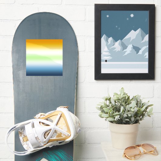 Sticker Fierté Agender AroAce à dégradé (Snowboard)