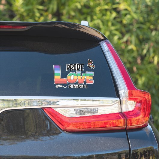 Sticker Fierté amour force (Côté voiture)