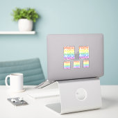 Sticker Fierté Arc-en-ciel Rétro (Ordinateur portable sur le bureau)