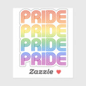 Sticker Fierté Arc-en-ciel Rétro (Feuille)
